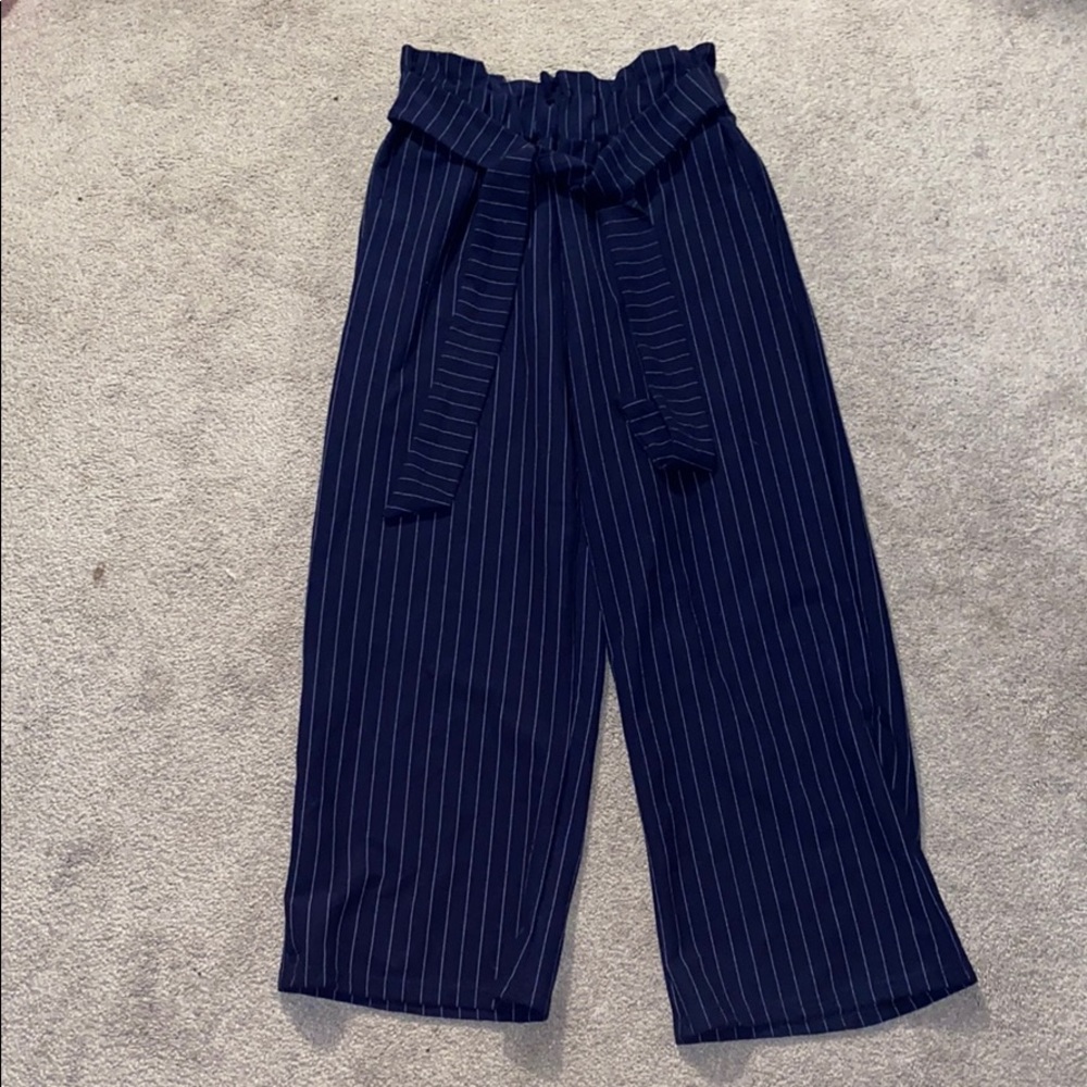 Straight leg striped pants
